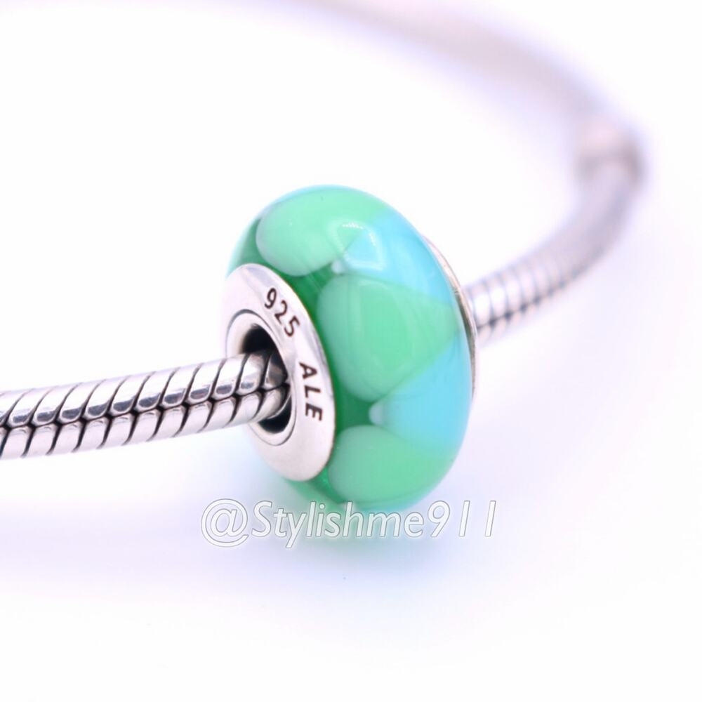 Authentic PANDORA Captivating Green Murano Glass Bead - Picture 3 of 10